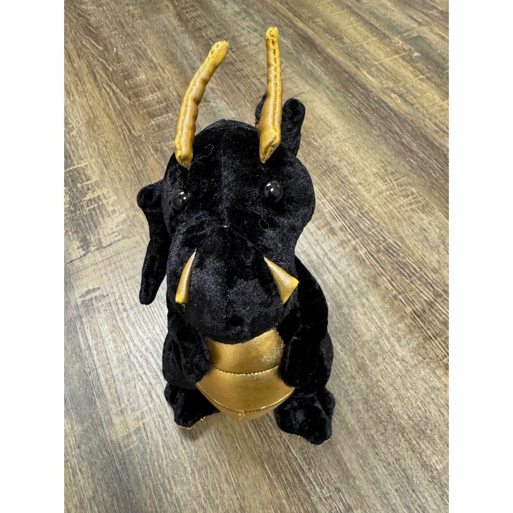Douglas Dragon Plush Toy Unisex OS Black Gold Metallic Accents 719